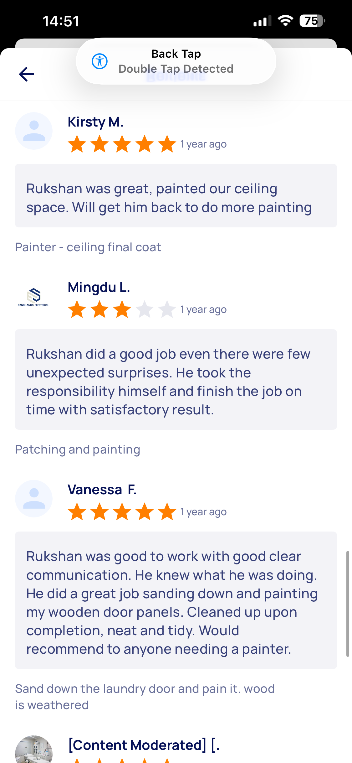 GOELITE Painting real customer reviews on Airtasker